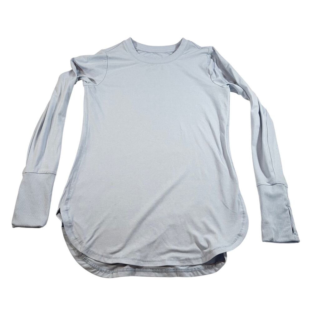 RBX womens long sleeve tunic length activewear shirt.  Blue.  Size XS.  workout